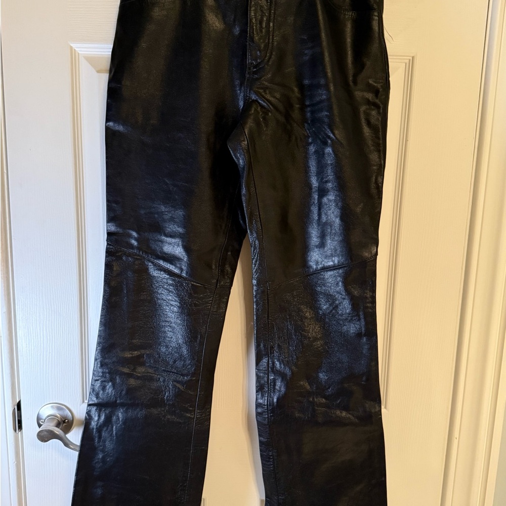 GAP Black Leather Jeans
